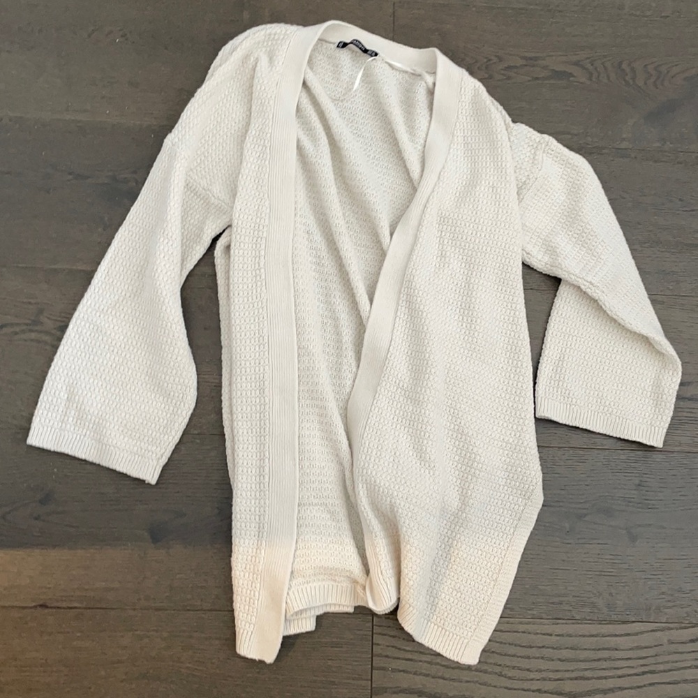 Mango XS cream knit cardigan